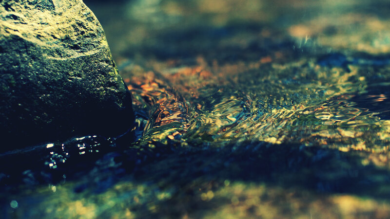 Stream Water Flowing — Blue