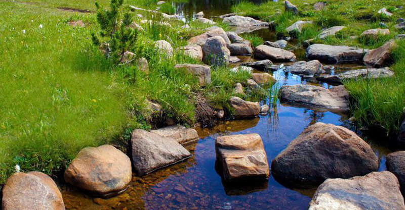 Stream with Rocks — Green