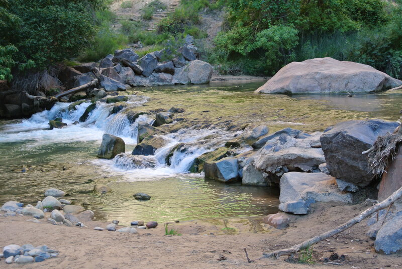Stream with Small Waterfall — Green, Serene, Afternoon