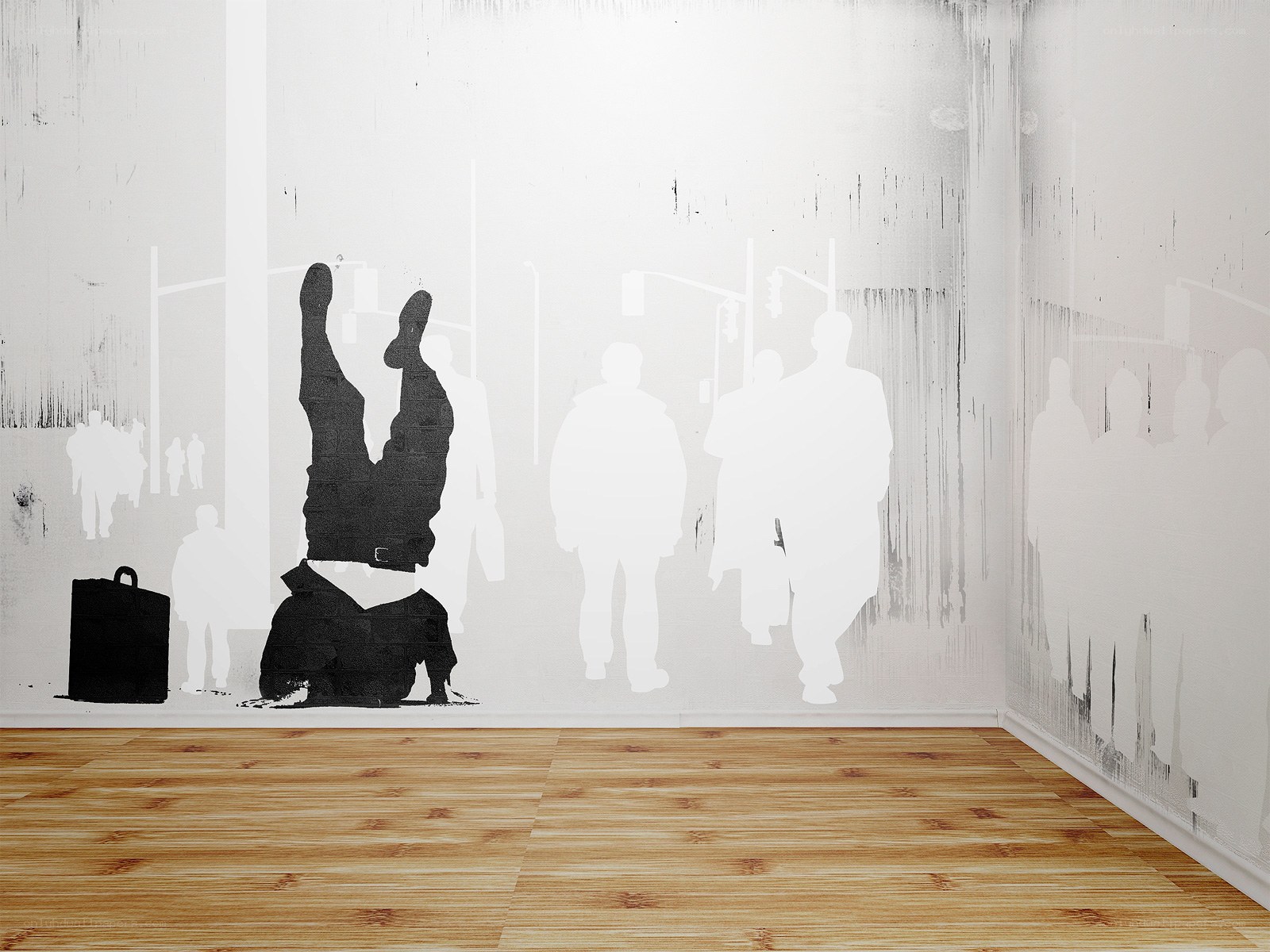 street art silhouette mural
