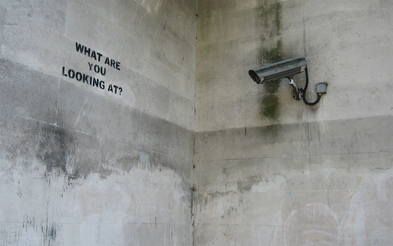 Street art with security camera