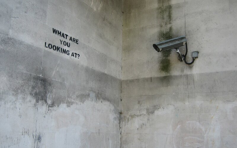 Street art with security camera