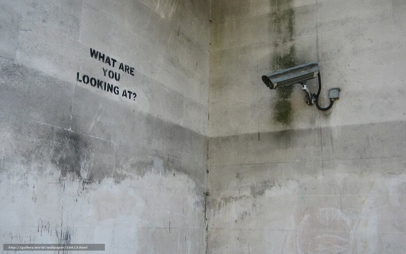 Street art with security camera