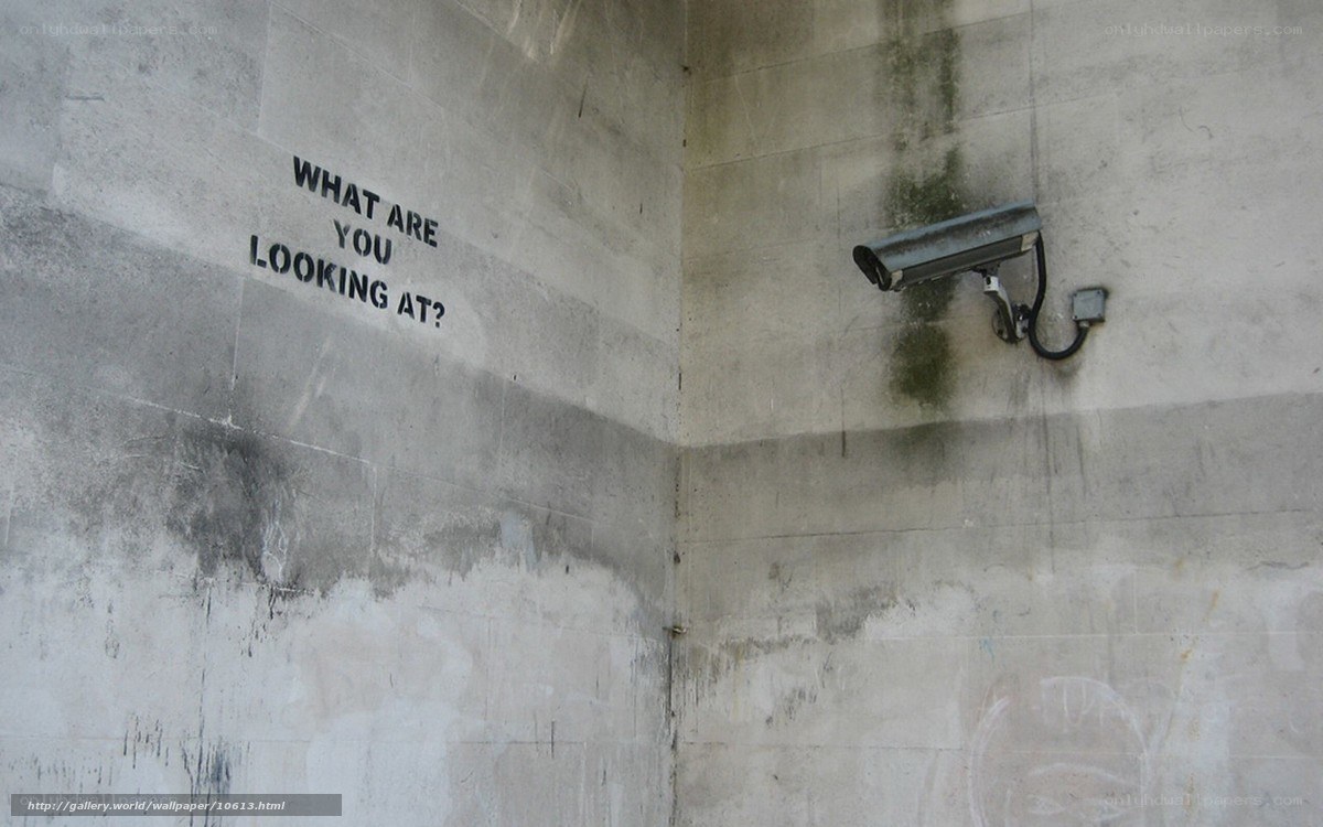 Street art with security camera