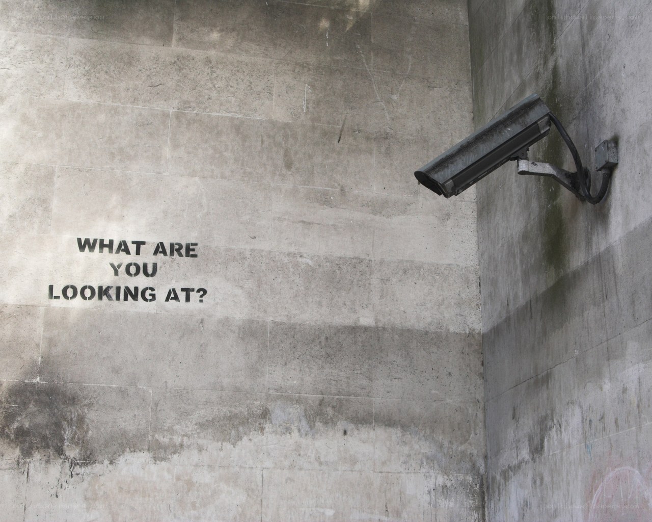 Street art with surveillance camera