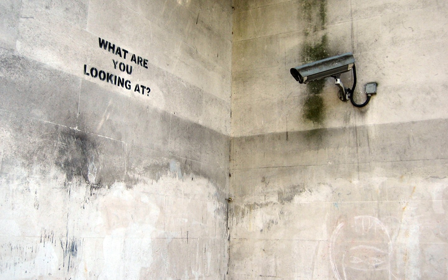 Street art with surveillance camera
