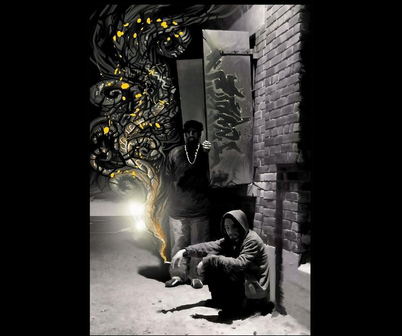 street art with two men