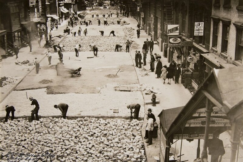 Street construction in New York City