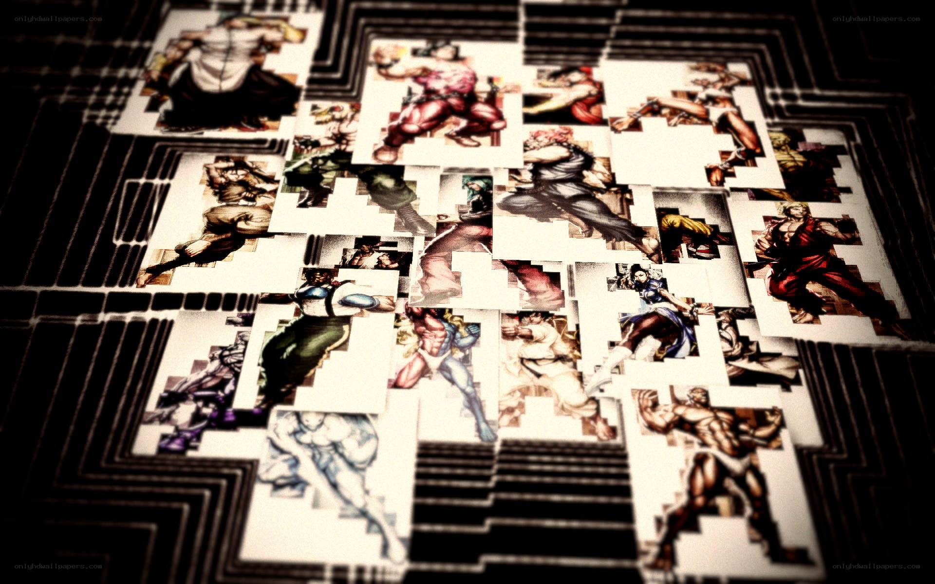 Street Fighter character collage