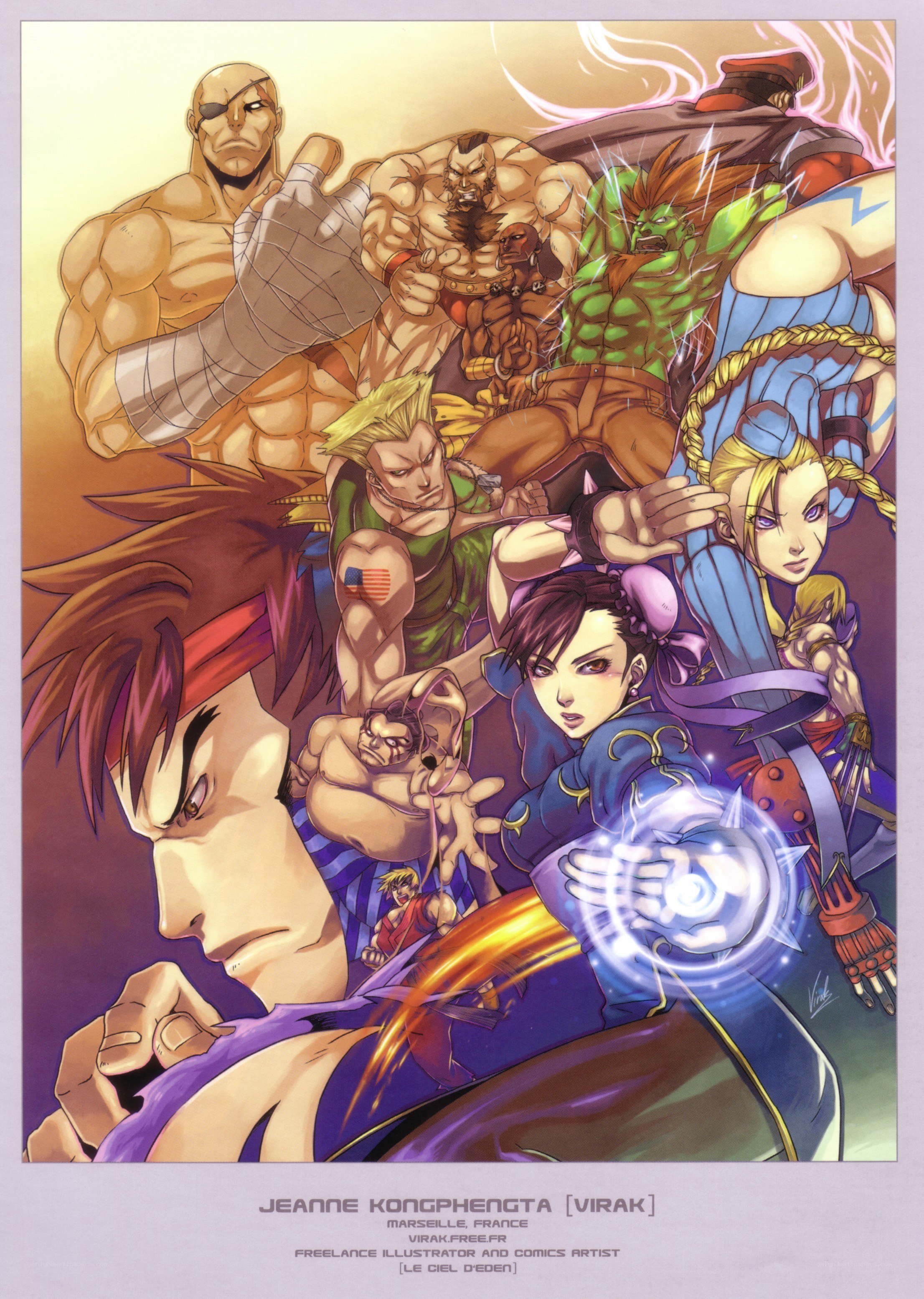 Street Fighter character collage