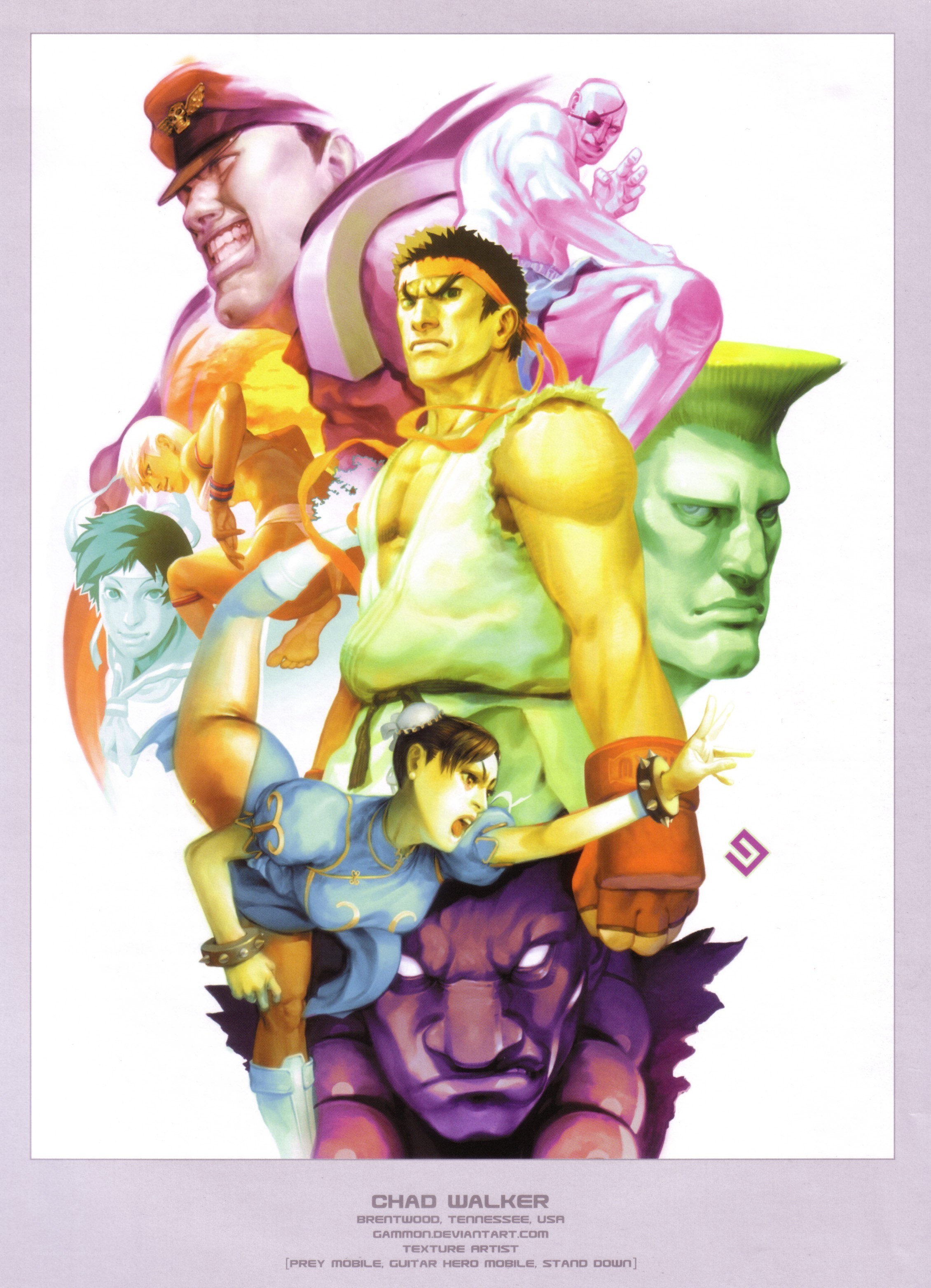 Street Fighter character collage
