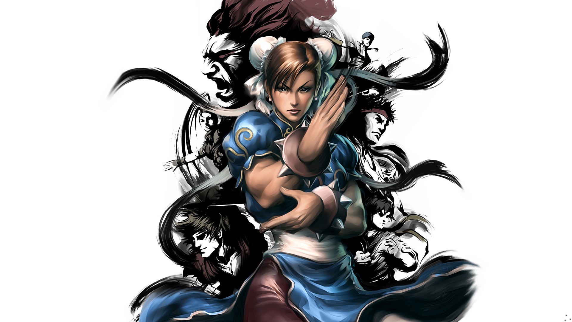 Street Fighter character collage