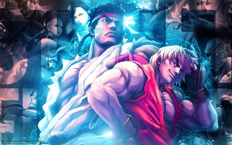 Street Fighter character collage