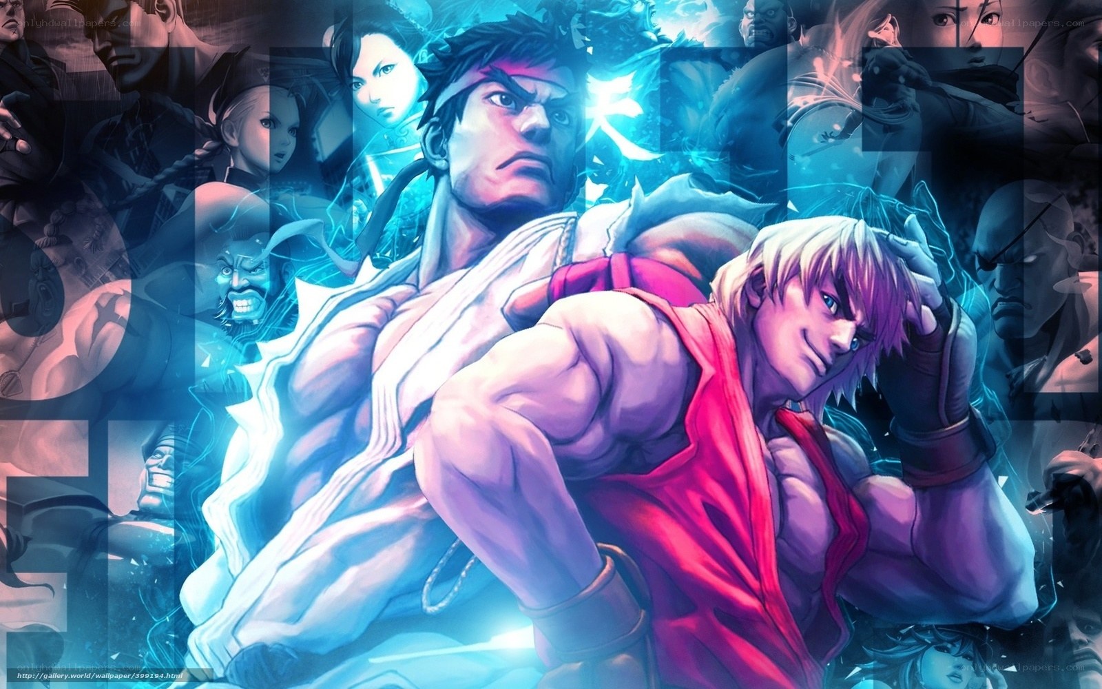 Street Fighter character collage