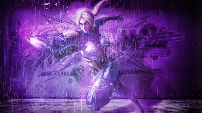 street fighter character in purple rain