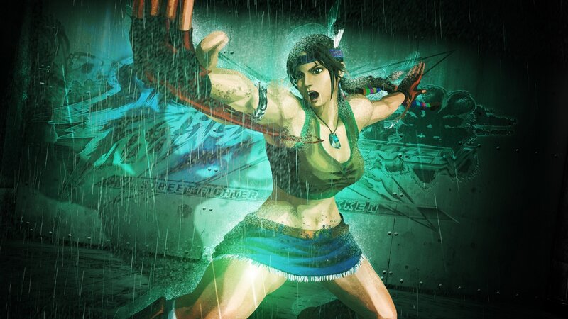 Street Fighter character in rain
