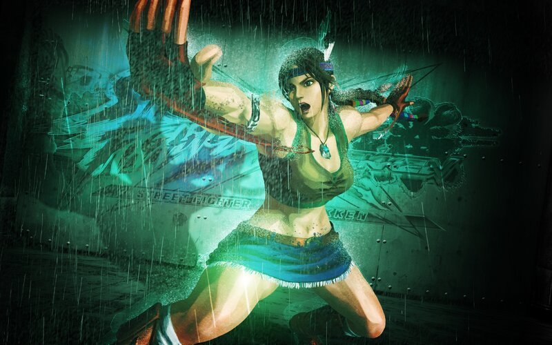 Street Fighter character in rain