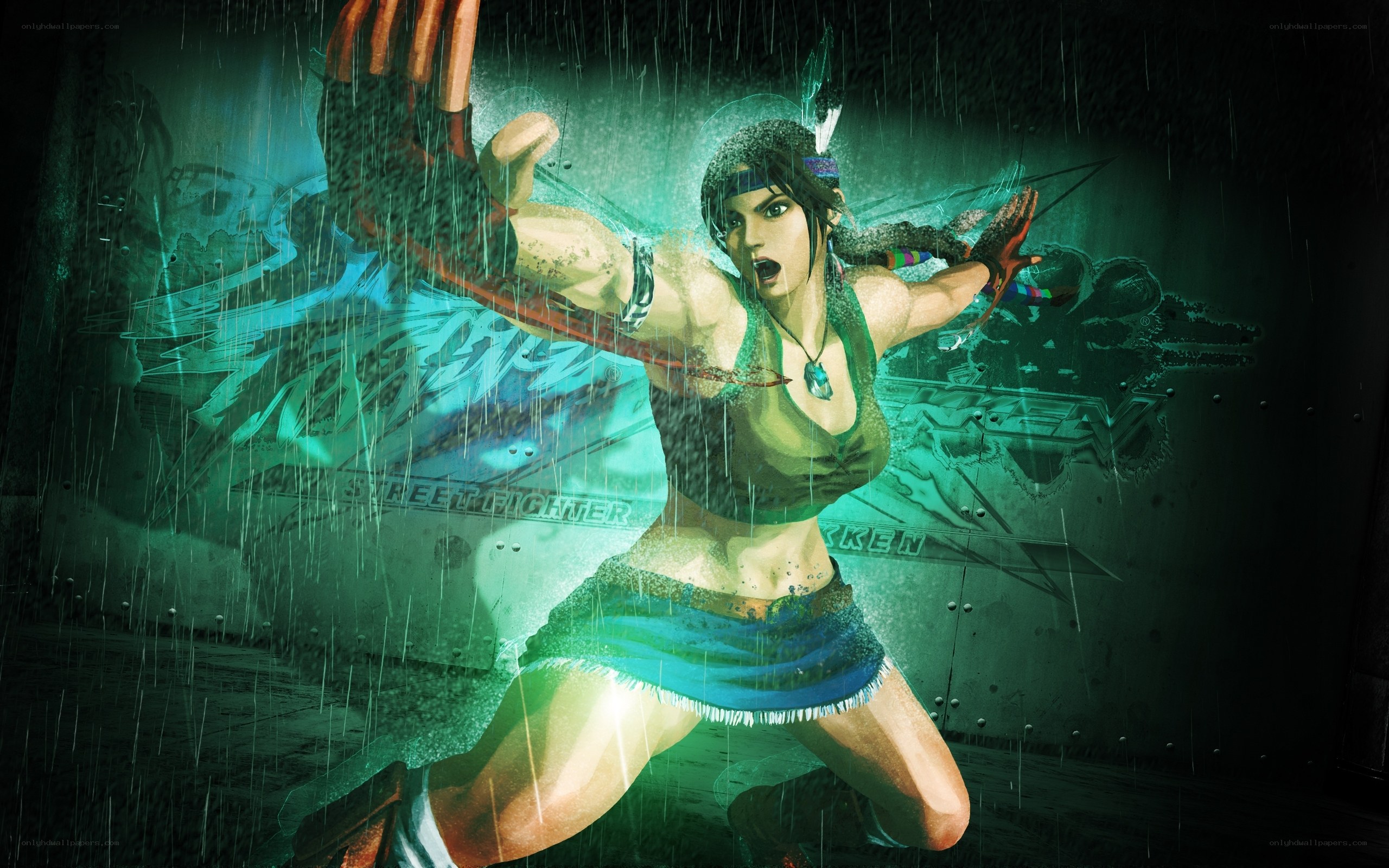 Street Fighter character in rain