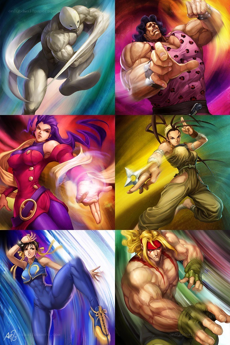 Street Fighter characters collage