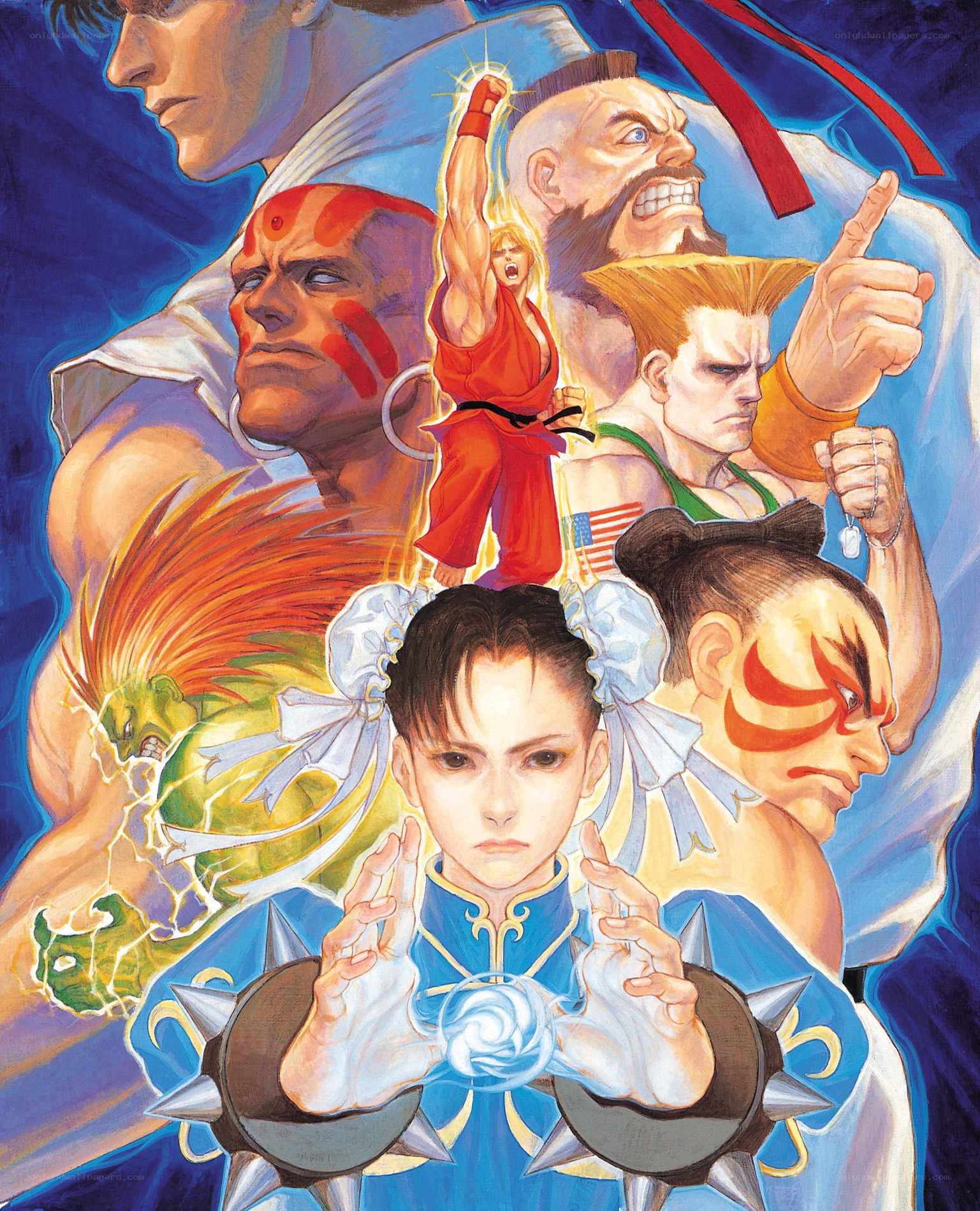 Street Fighter characters collage