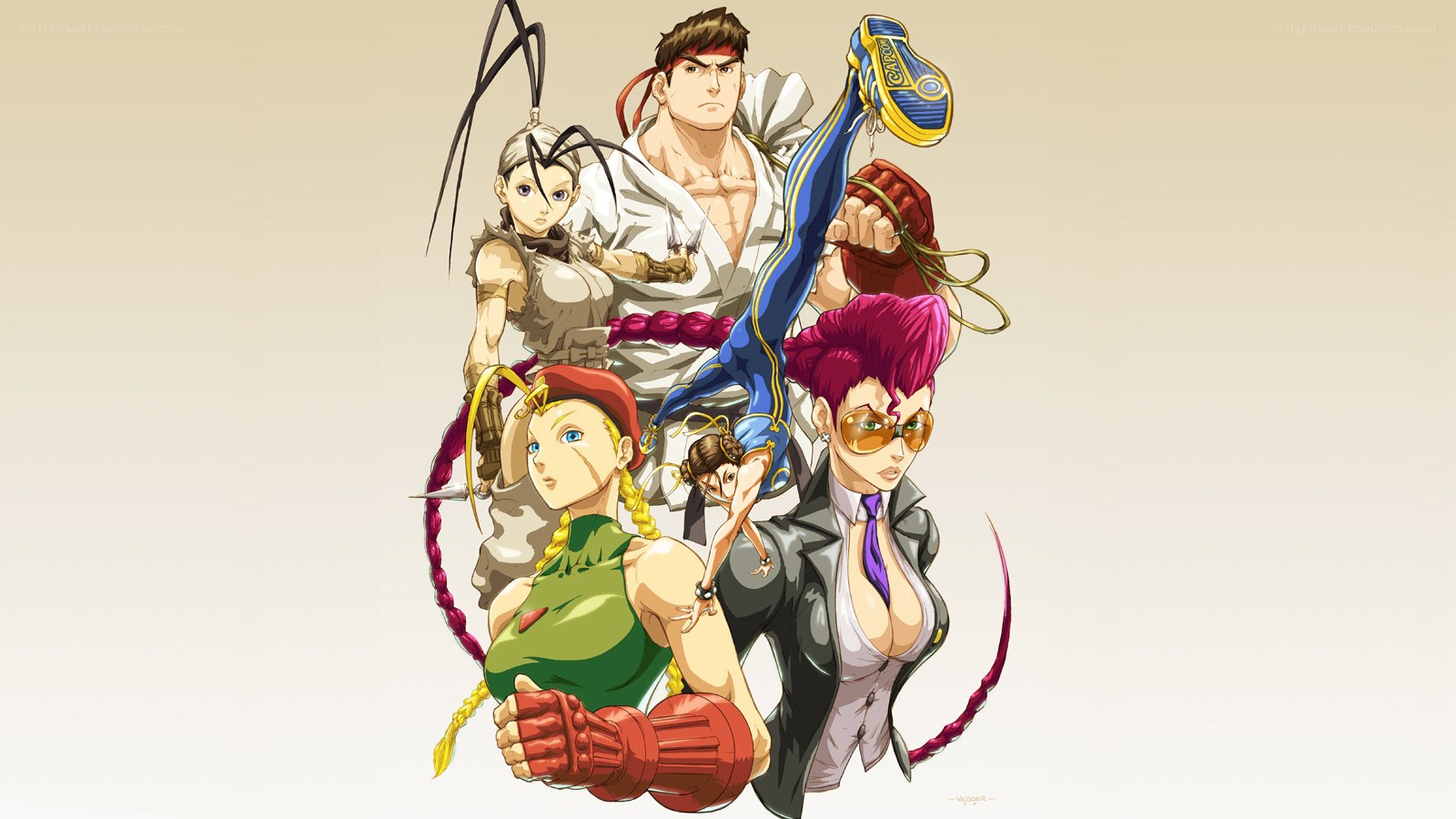 Street Fighter characters collage