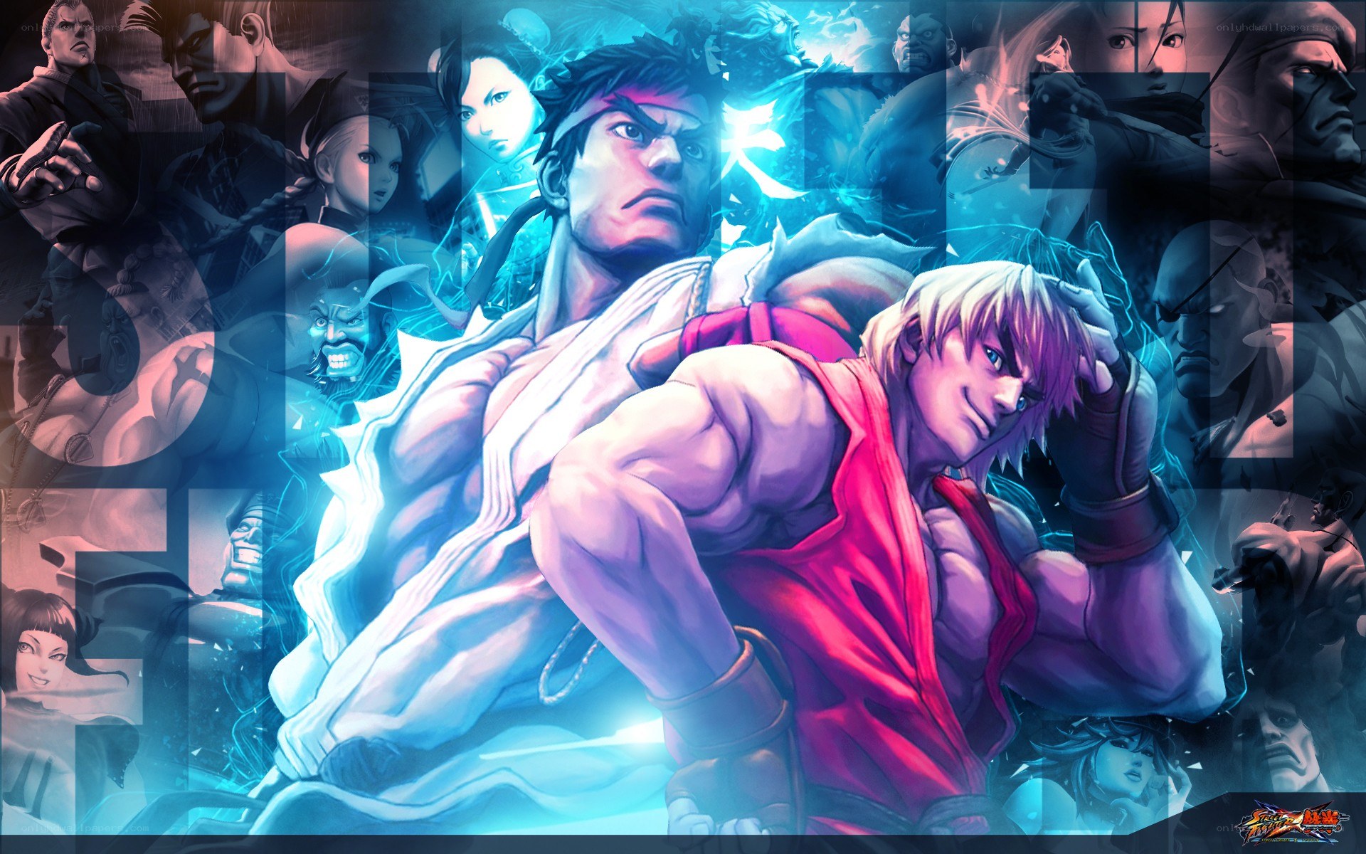 Street Fighter characters collage