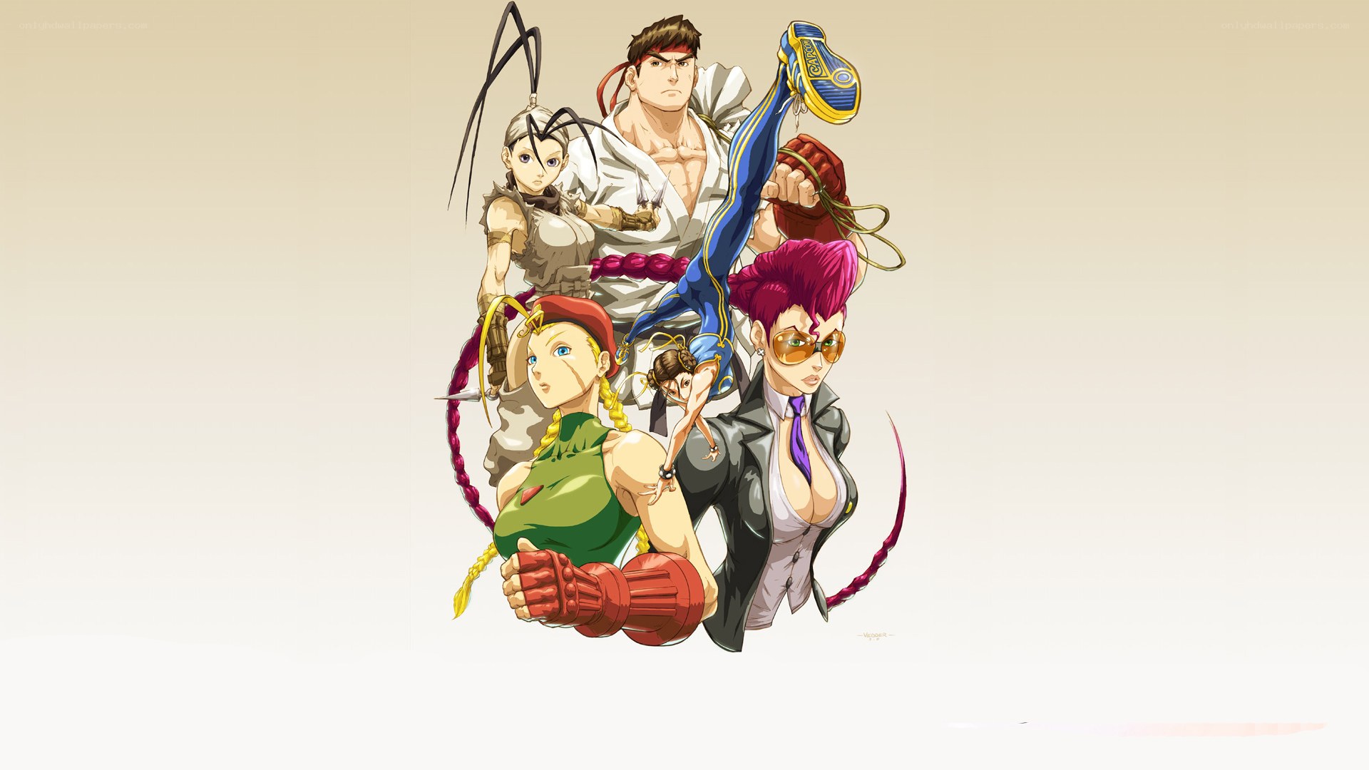 Street Fighter characters collage
