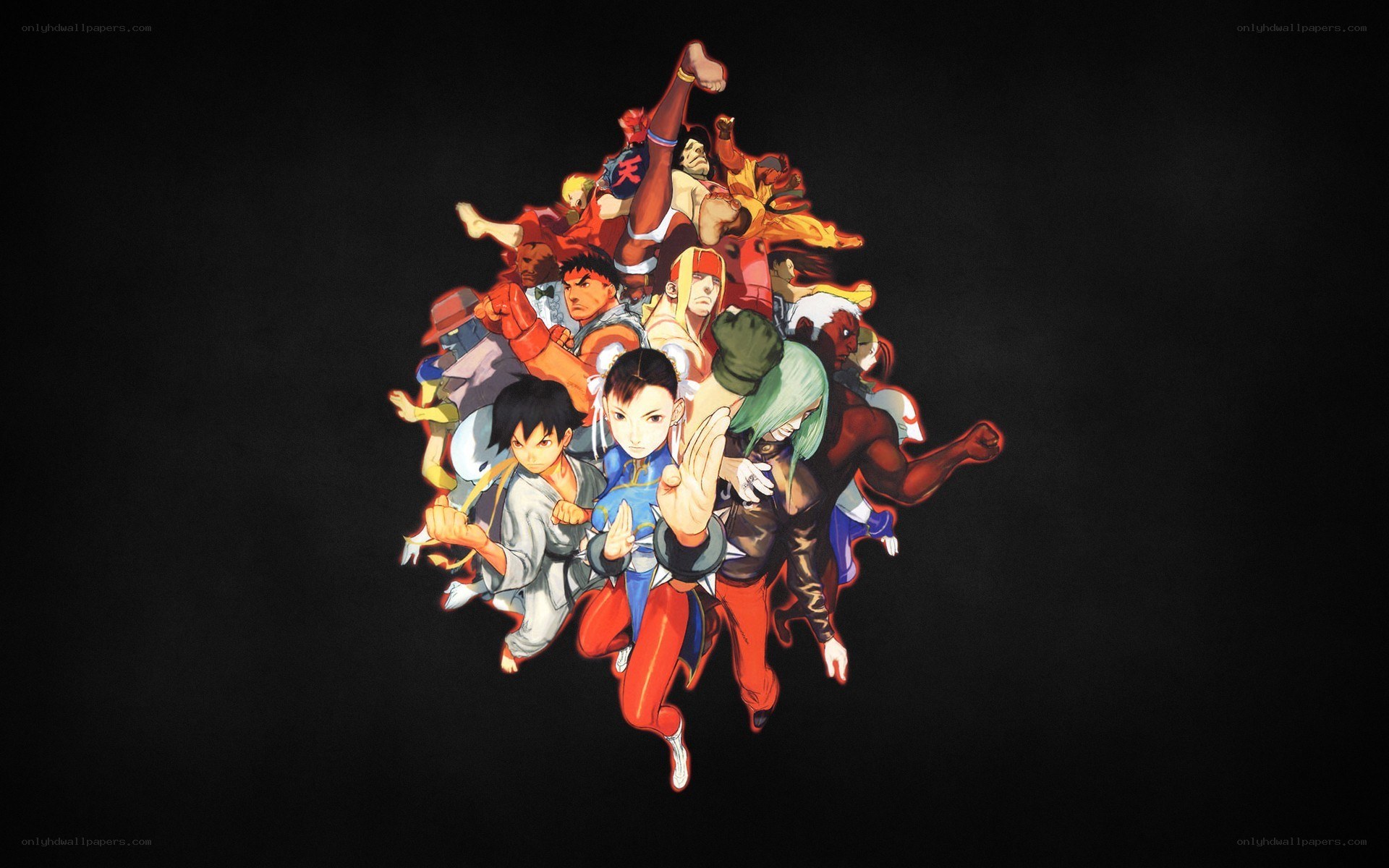 Street Fighter characters collage