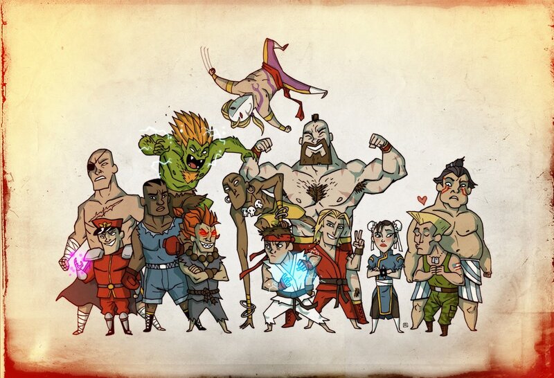 Street Fighter characters group portrait