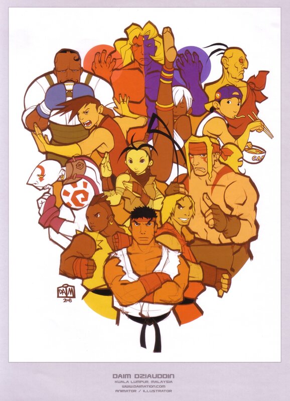Street Fighter characters illustration