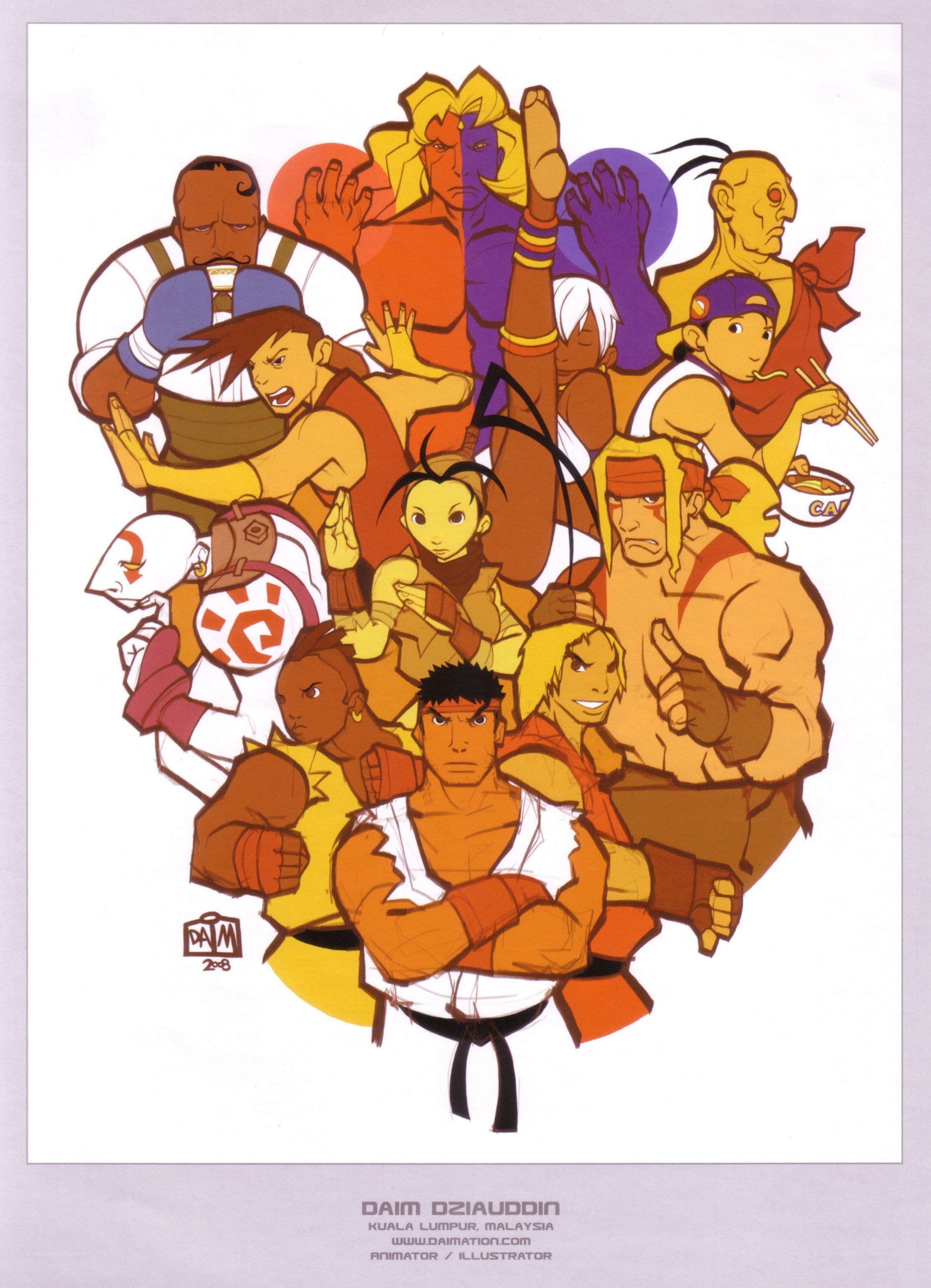 Street Fighter characters illustration