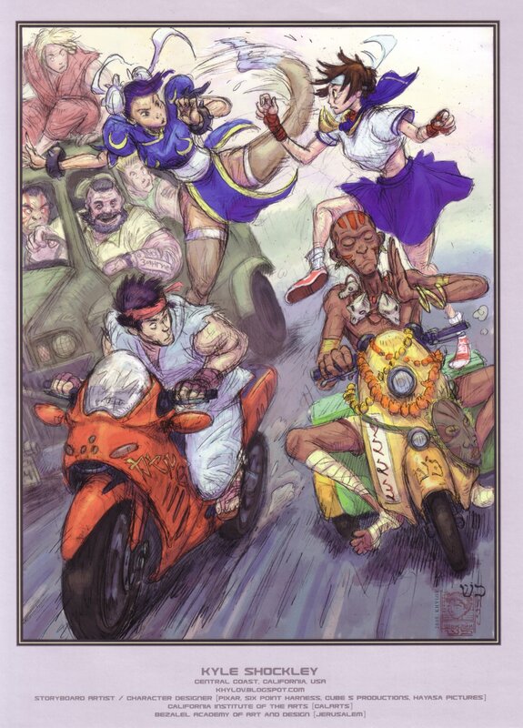 Street Fighter characters in action