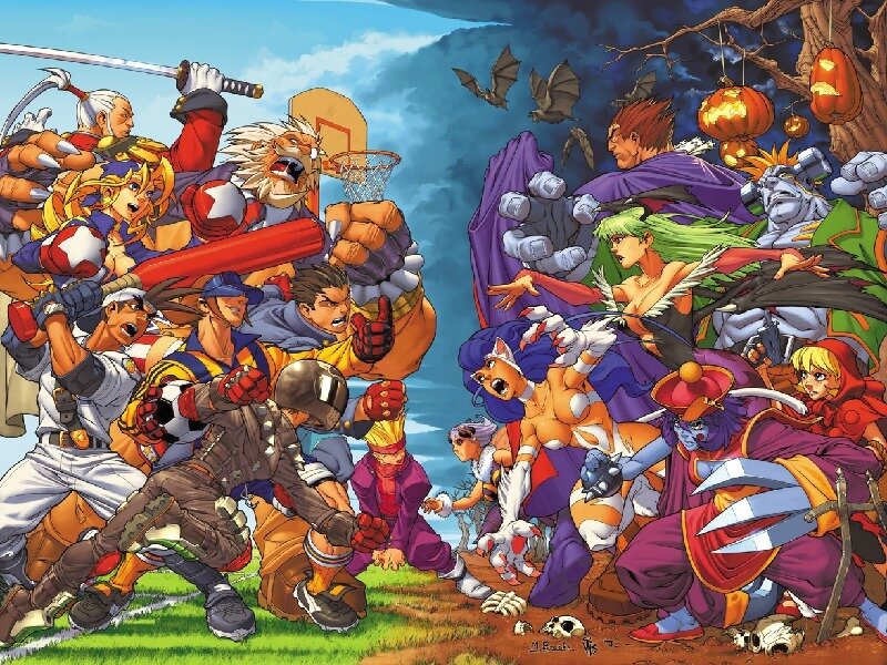 Street Fighter characters in battle