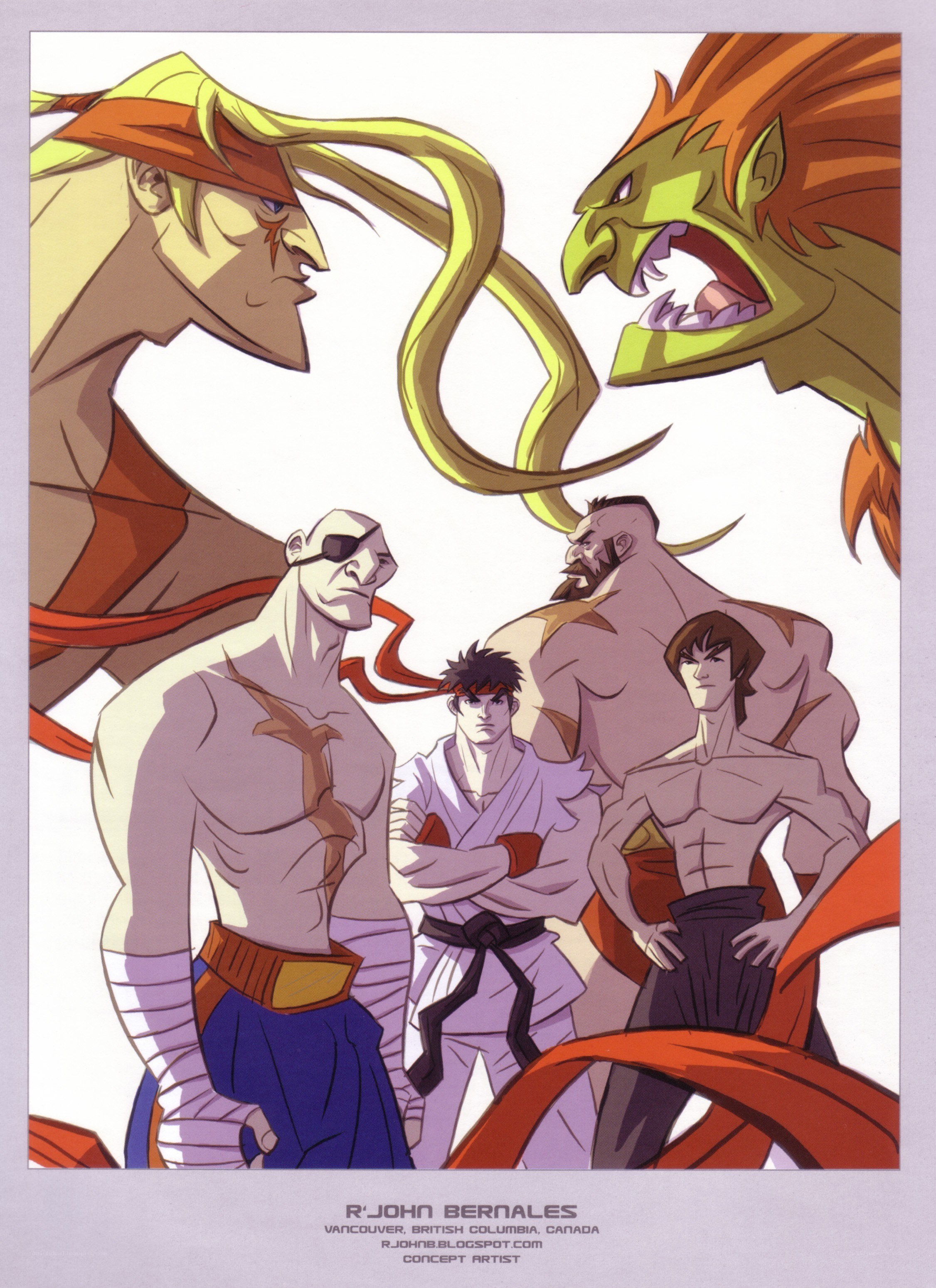 Street Fighter characters in combat