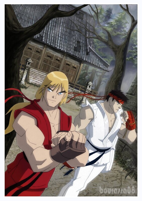 Street Fighter characters in combat stance