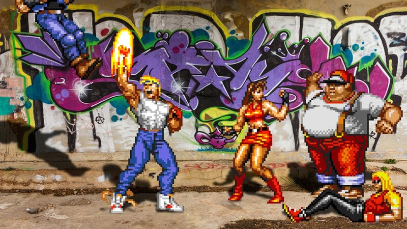 Street Fighter characters in graffiti art