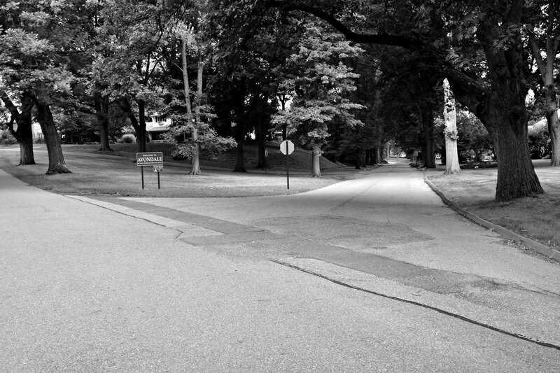 Street Intersection with Sign