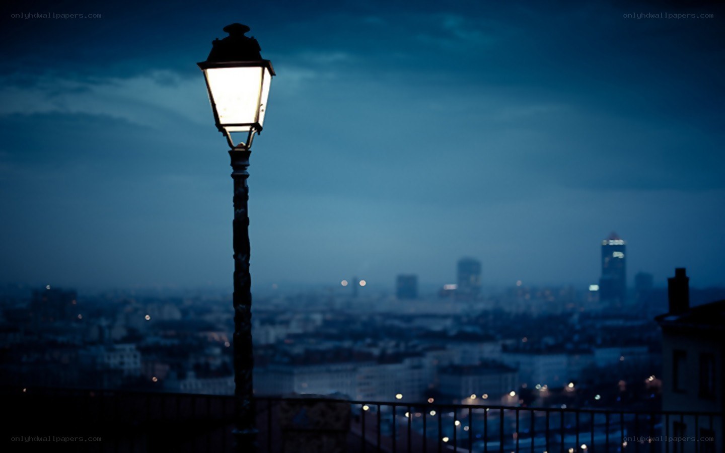 street lamp at dusk