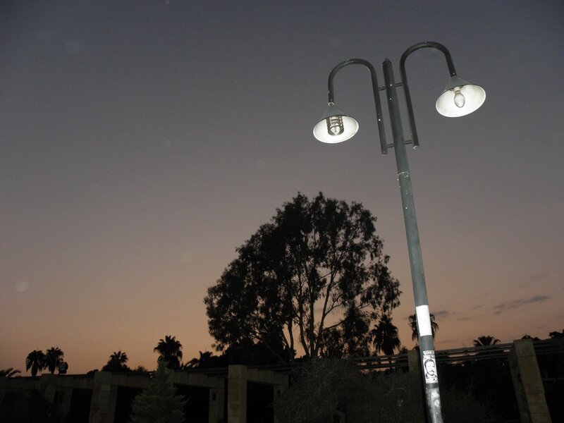 street lamp at dusk