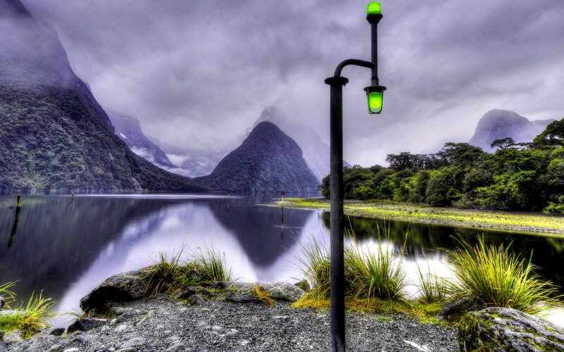 Street Lamp at Milford Sound