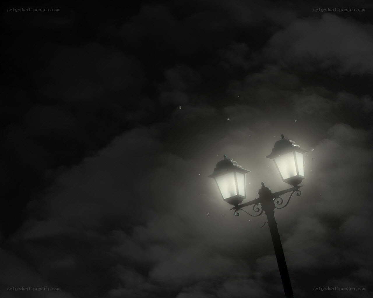 street lamp at night