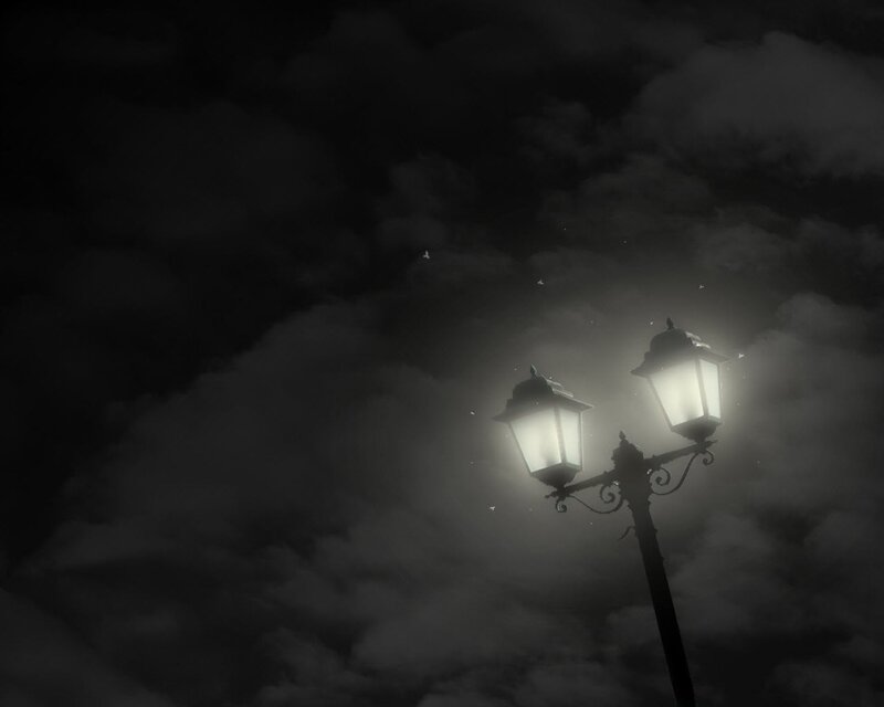 street lamp at night