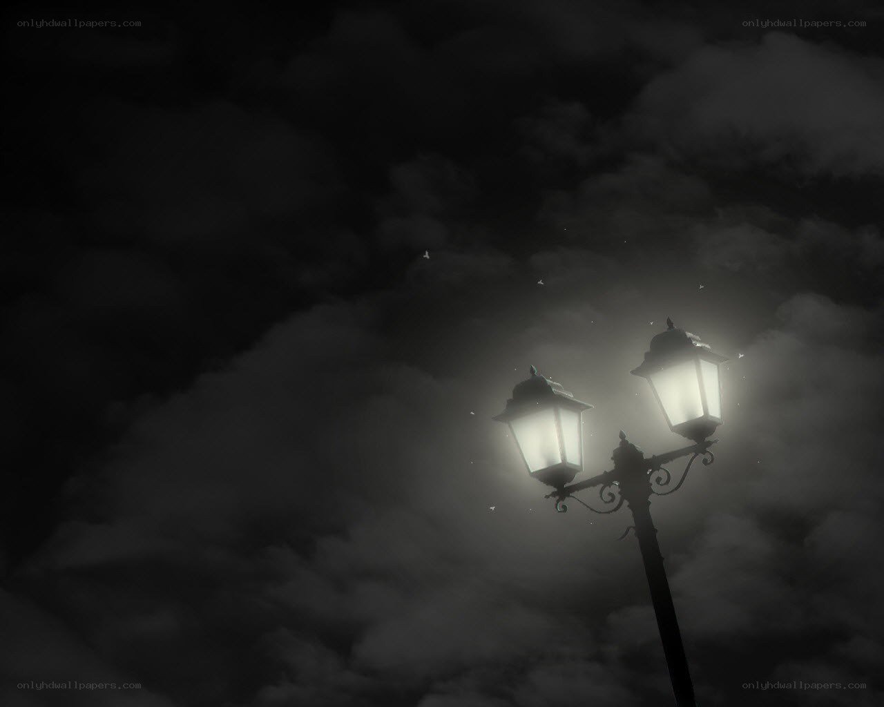 street lamp at night