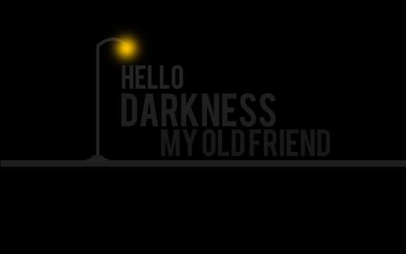 Street Lamp at Night — Black, Dark, Vector Art