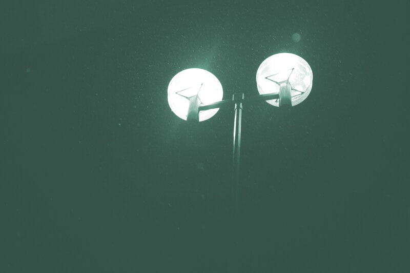 Street Lamp at Night — Green