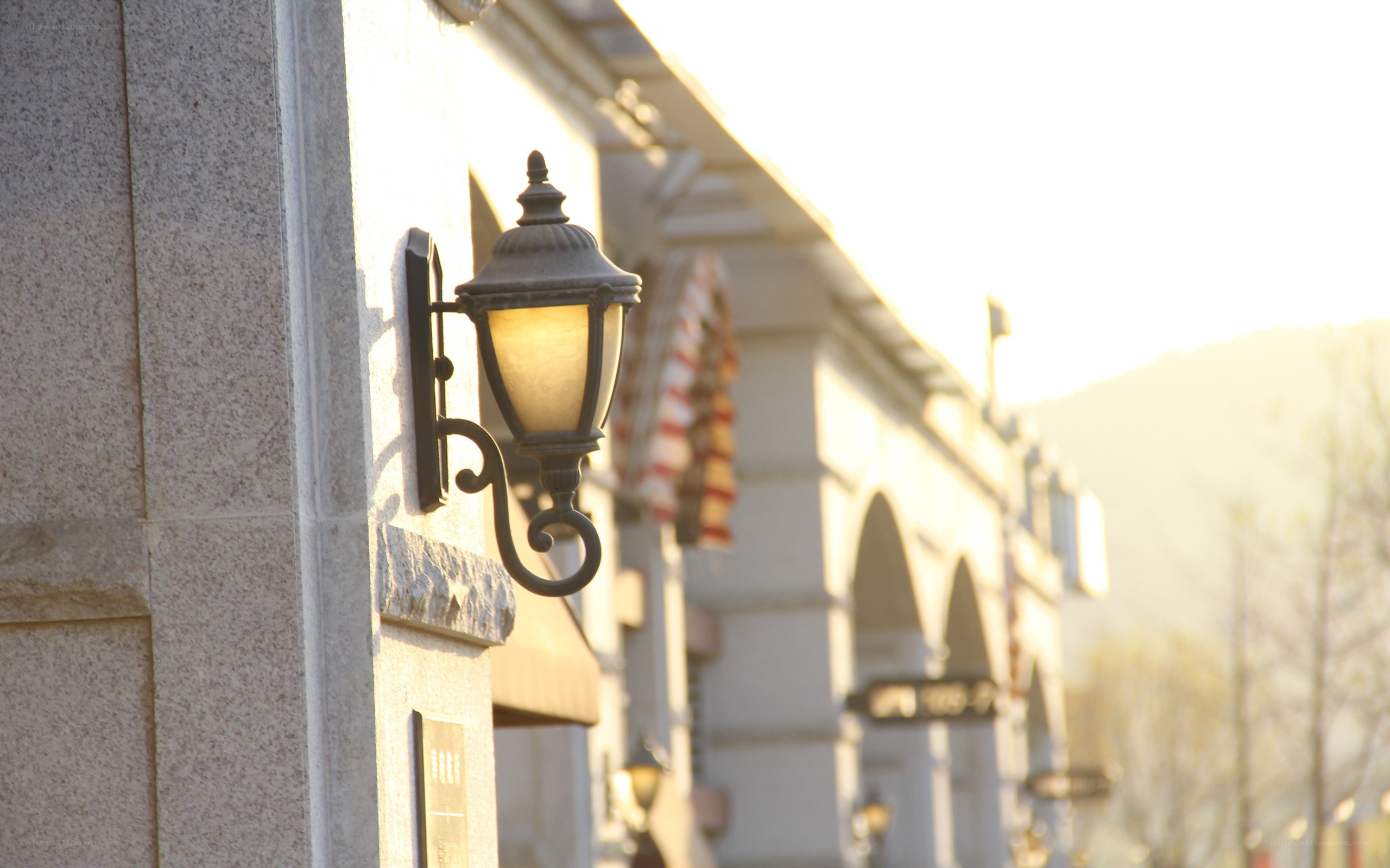 street lamp at sunset