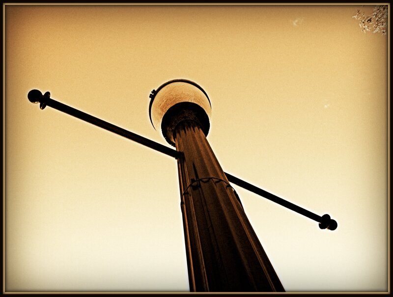 street lamp at sunset