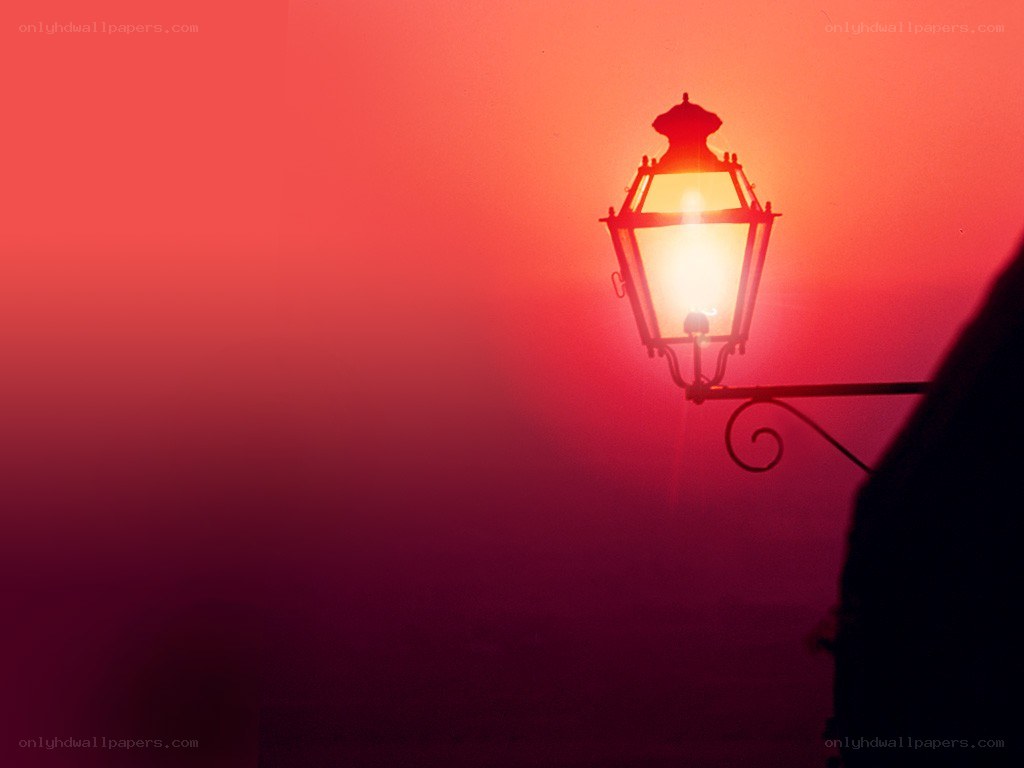 Street lamp at sunset