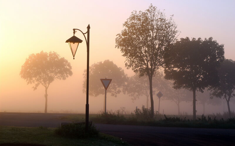 Street Lamp in Fog — Yellow