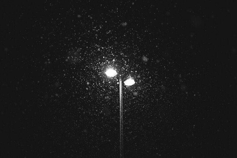 Street Lamp in Snow — Black, Calm